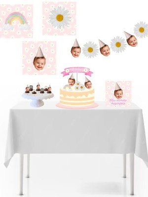 Kit mesversário só um bolinho foto de rostinho menina