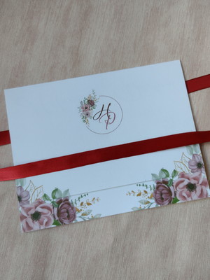 Convite envelope - floral marsala