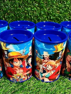 Cofrinhos personalizados com saquinho e fita