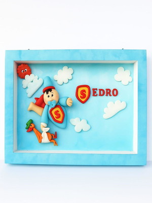 Quadrinho para porta maternidade super man