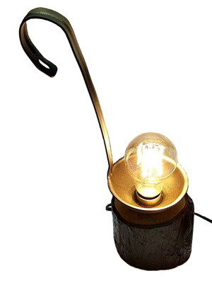 Luminária rústica de mesa e parede colher no tronquinho