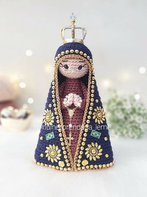 Nossa senhora aparecida 24 cm em crochê