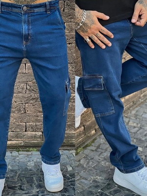 Calça jeans cargo