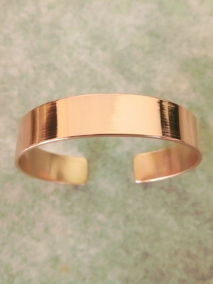 Pulseira de cobre puro lisa polida