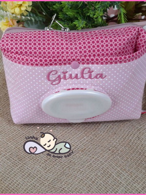 Porta fraldas/lenço umedecido personalizado com nome e des