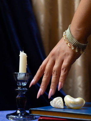 Pulseira malha inglesa e cristais jablonex
