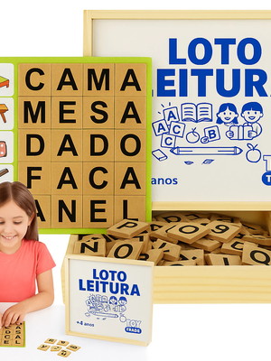 Loto leitura jogo de alfabetização infantil com sílabas
