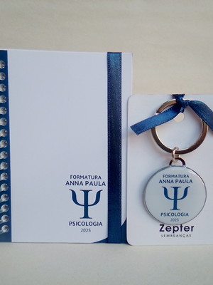 Kit formatura psicologia lembrancinha bloquinho e chaveiro