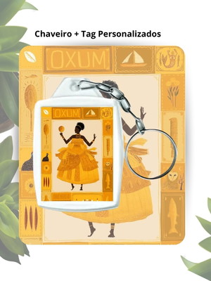 Chaveiro acrílico com tag personalizado - orixá oxum