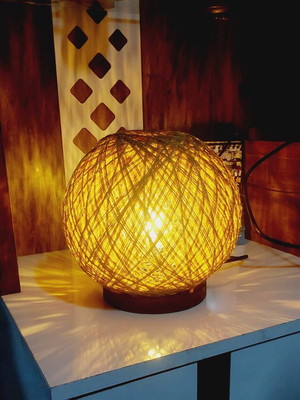 Luminária de mesa em juta com lâmpada - 24cm