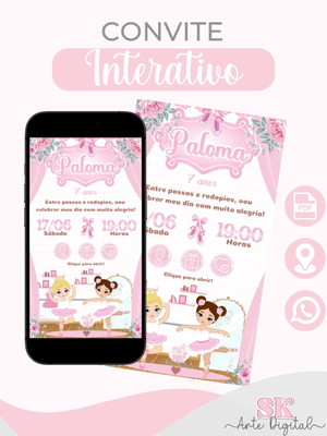Convite interativo bailarina