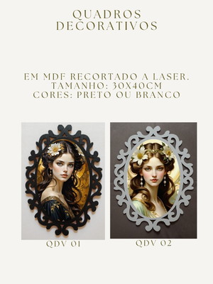 Quadros decorativos em mdf com estampas vintage.