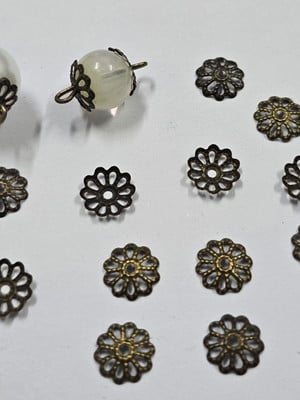 100peça- tulipa 8mm ouro velho metal para terço
