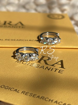 Brinco argola moissanite diamond joia
