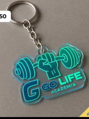 Kit com 50 chaveiros personalizados em acrílico cristal