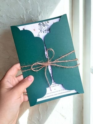 Convite de casamento verde