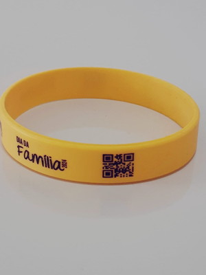 Pulseiras de silicone com qr code (kit com 300un.)