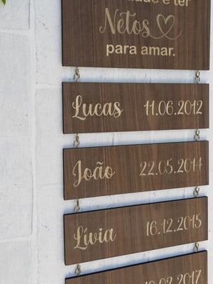 Placa netos, enfeite família, plaquinha com nome dos netos
