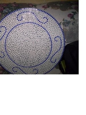 Prato giratório em mosaico