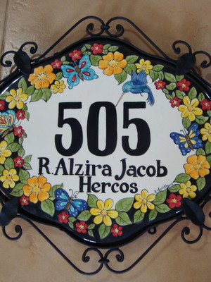 Placa gg numero para casa com ferragem