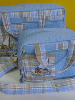 Jogo 2 bolsas maternidade ursinho g e m