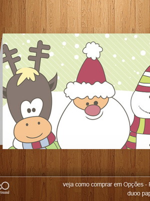 Cartão social duplo papai noel - 25 unidades