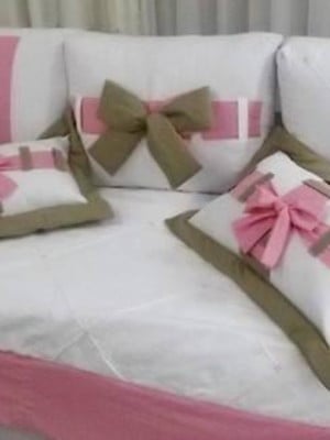 Kit cama babá rosa e cac 514 8 peças