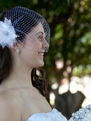 Grinalda voilette cravo casamento