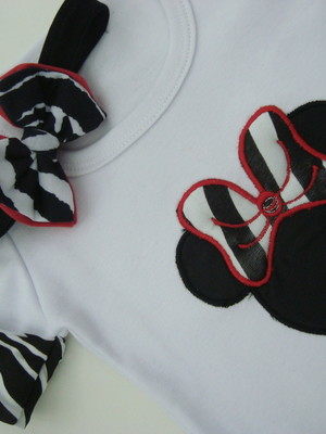 Blusa + faixa minnie safari zebra!!