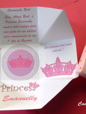 Convite coroa de princesa