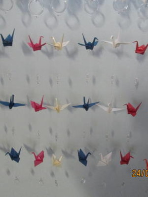 Móbile origami com tsurus