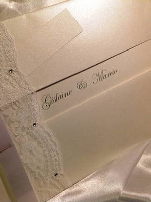 Convite de casamento com renda 1