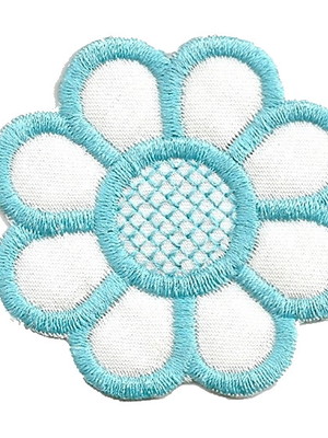 Flor azul e branca