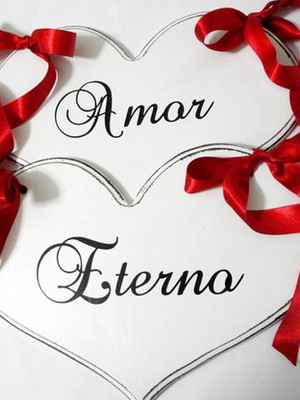 Placa para cadeira dos noivos amor eterno