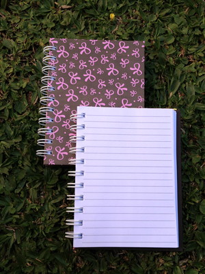 Caderno pautado laços com lápis
