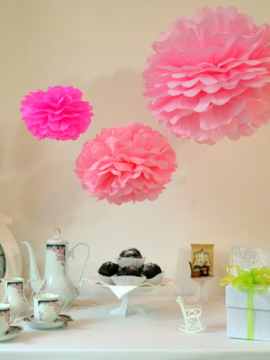 Festa decorada pompom seda kit 3 plus