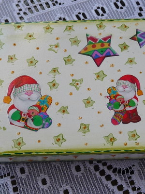 Caixa de natal com tampa em mdf