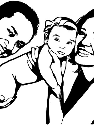 Lindo desenho família pai mãe filha preço por pessoa r$90,00