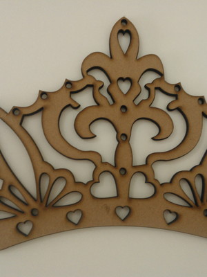 Apliques coroa mdf com 9cm de largura