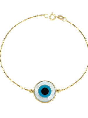 Pulseira olho grego - ouro