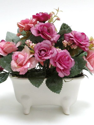 Arranjo de mini rosas - decor banho