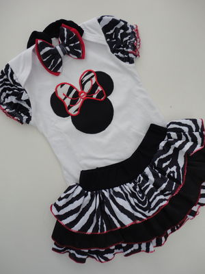 Conjunto bebê minnie safari zebra!!