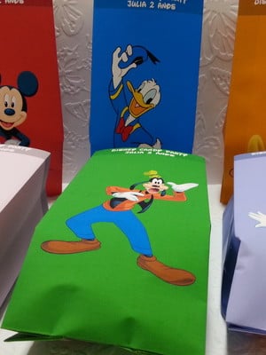 Saquinho para pipoca - turma do mickey 22x10x7