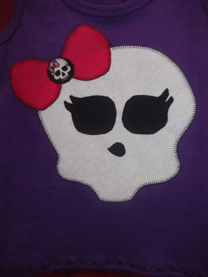 Camisetas patch aplique caveira monster