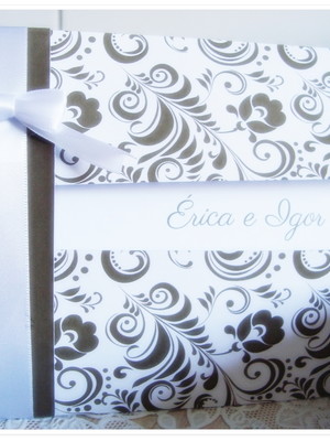 Convite floral cinta e laço { delicado }