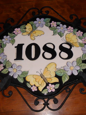 Placa numero casa com ferragem