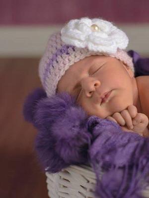 Touca newborn flor pérola