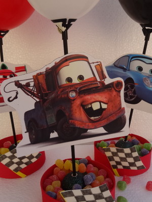Carros - enfeite de mesa com 10