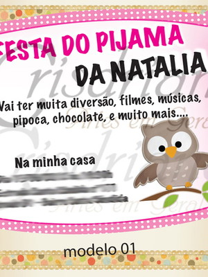 Convite festa do pijama corujinha