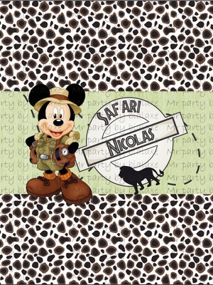 Rótulo pipoca microondas mickey safari